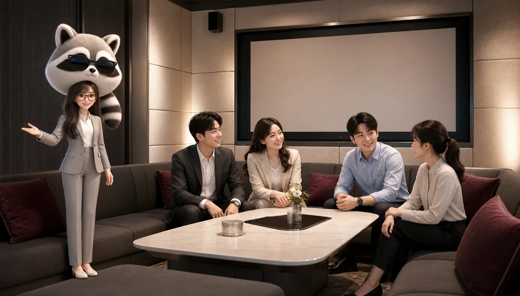 직장인 모임을 안내하는 캐릭터 연출 이미지